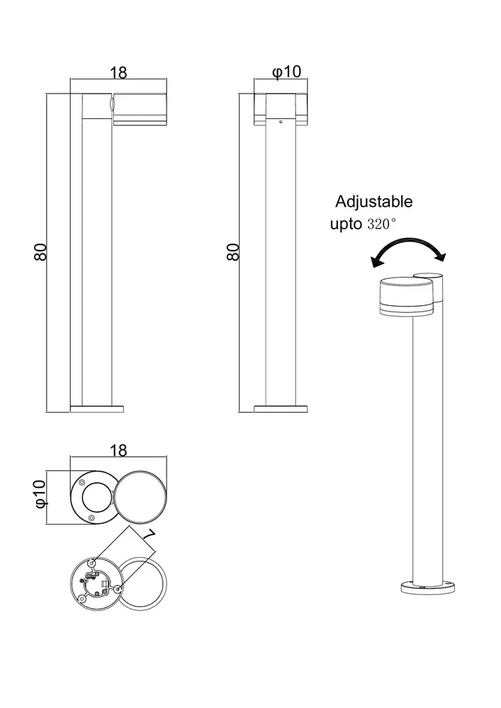 Ландшафтный светильник Arte Lamp NUNKI