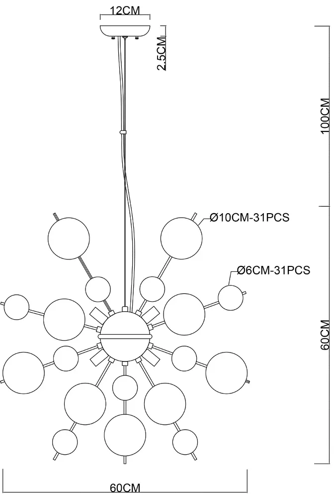 Подвесная люстра Arte Lamp MOLECULE
