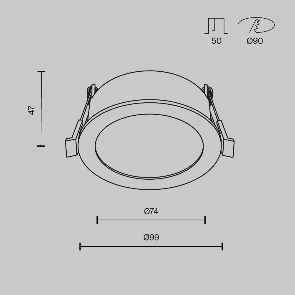 Встраиваемый светильник Орб / Orb 1*GX53 12 Вт IP 44