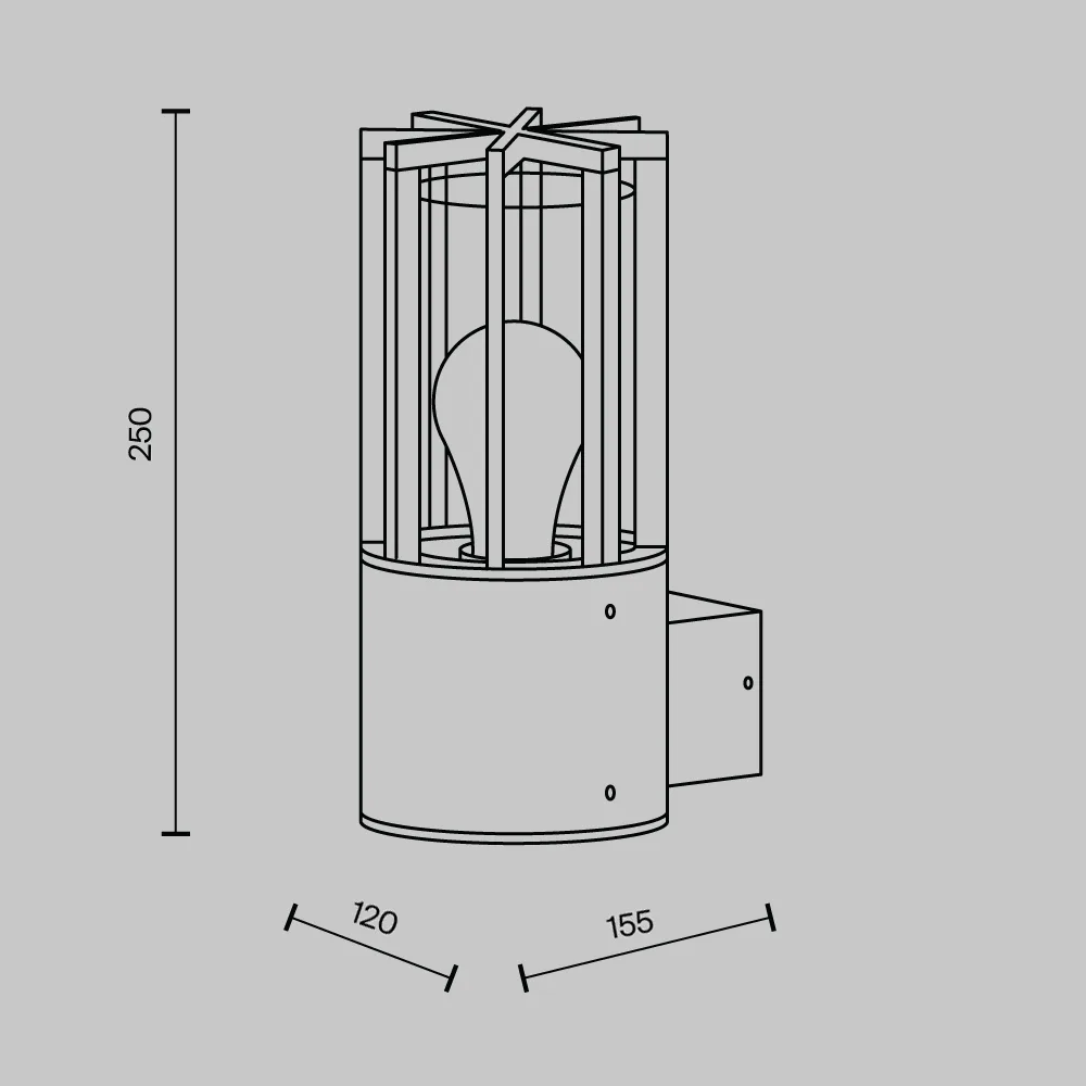 Настенный светильник (бра) Баррель / Barrel E27x1 15Вт IP 54